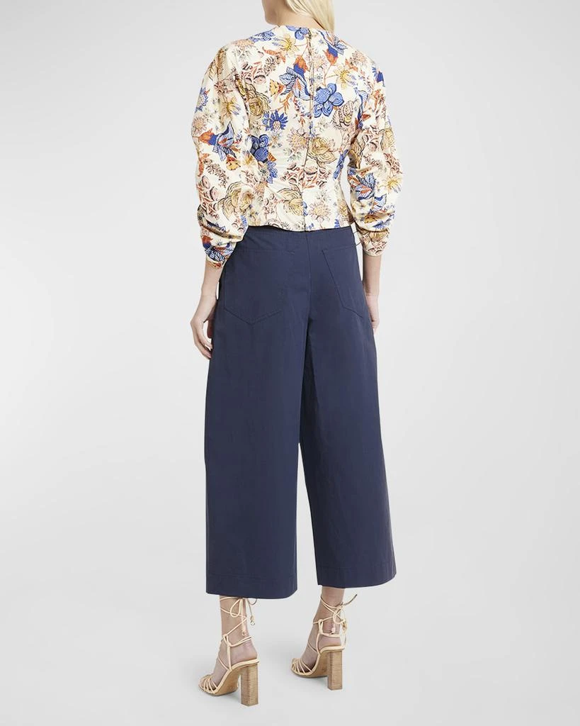 Ulla Johnson Lorna Balloon-Sleeve Floral-Print Cotton Blouse 4