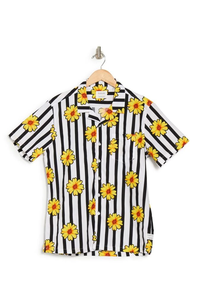 Public Art Wallflower Striped Short Sleeve Shirt 3