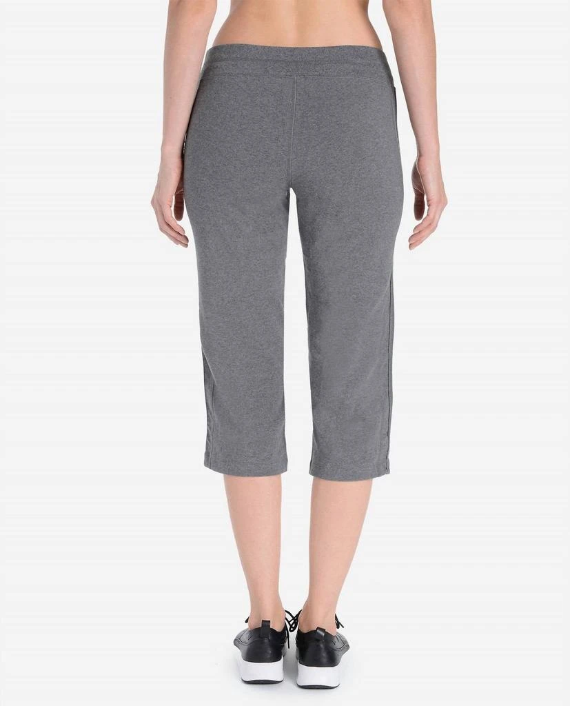 Danskin Essentials Drawcord Crop Pants In Charcoal Grey Heather 2