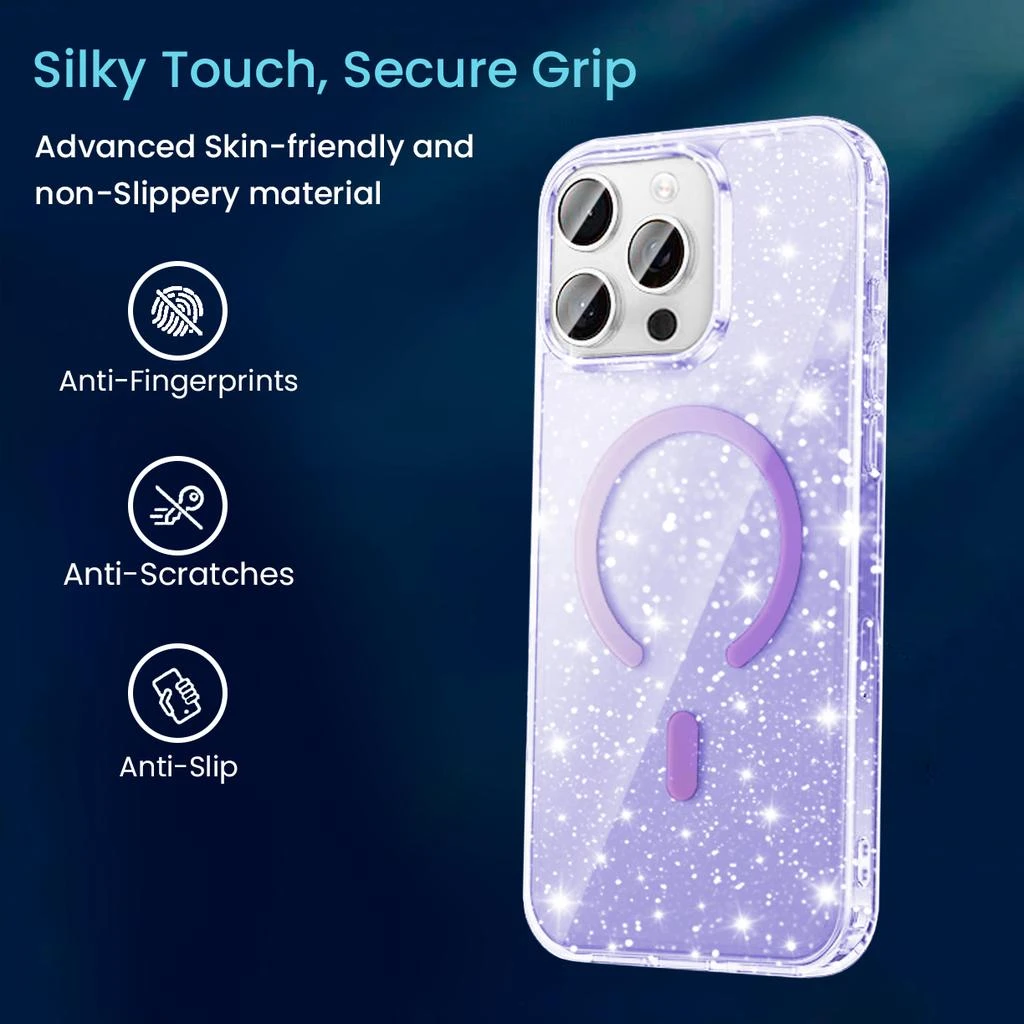 ENTRONIX Entronix [Magnetic] Case Compatible with iPhone 15 Pro - [Hard Back] Glitter Color 4