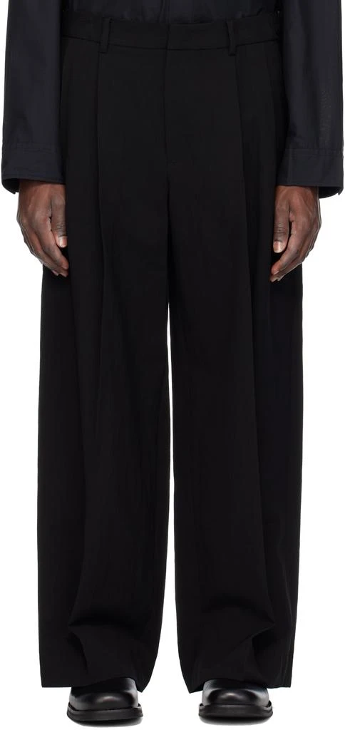 Juun.J Black Wool Nylon Trousers 1