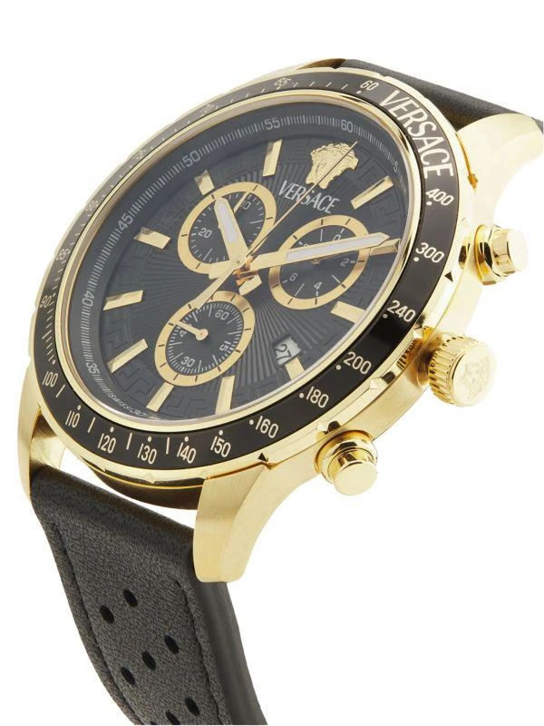 Versace Versace Sport Chrono Ion-Plated Gold Stainless Steel
Leather-Strap Watch/44MM 3