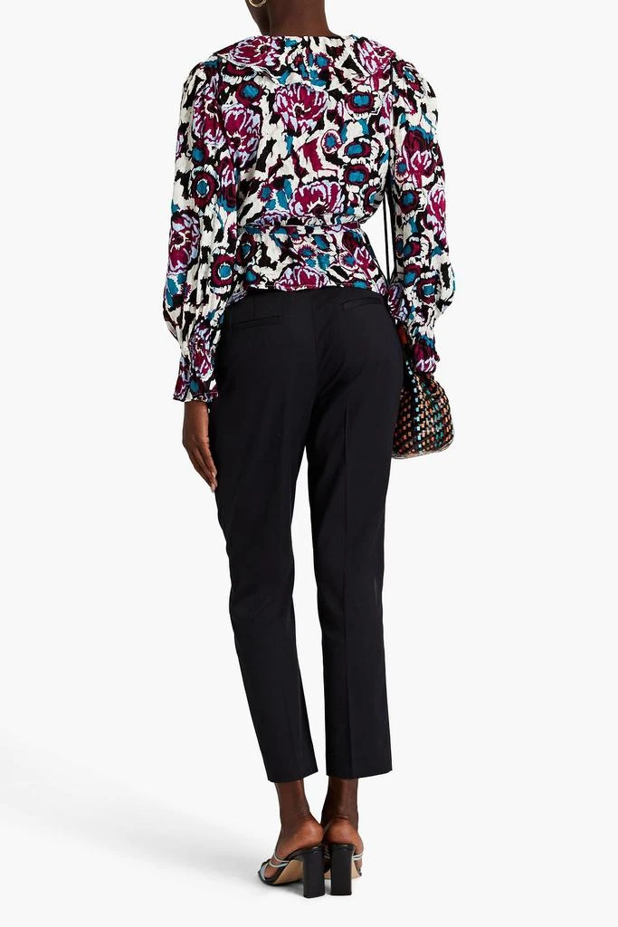 ba&sh Ruffled printed jacquard wrap top 3