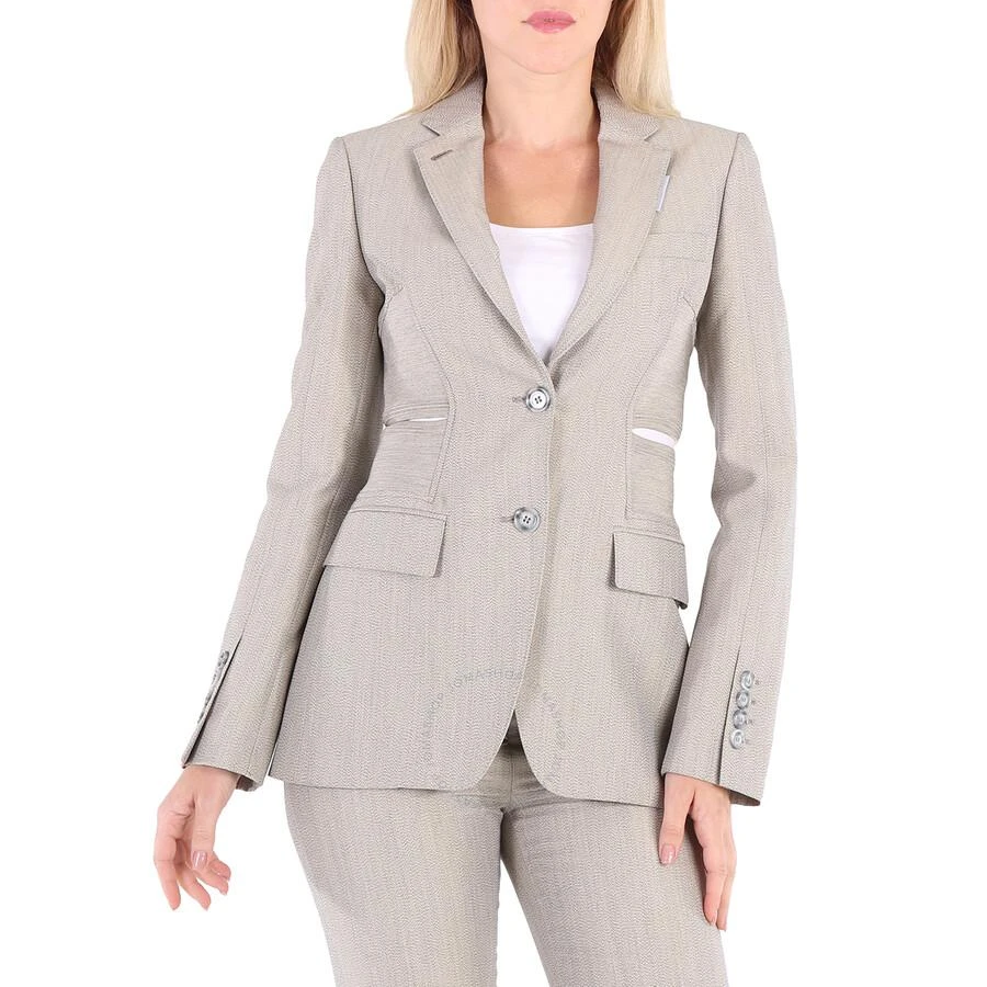 Burberry Ladies Cut-out Detail Technical Wool Blazer 1