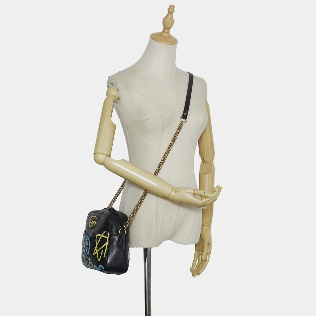 Gucci Gucci Black Leather Ghost GG Marmont Bag 11