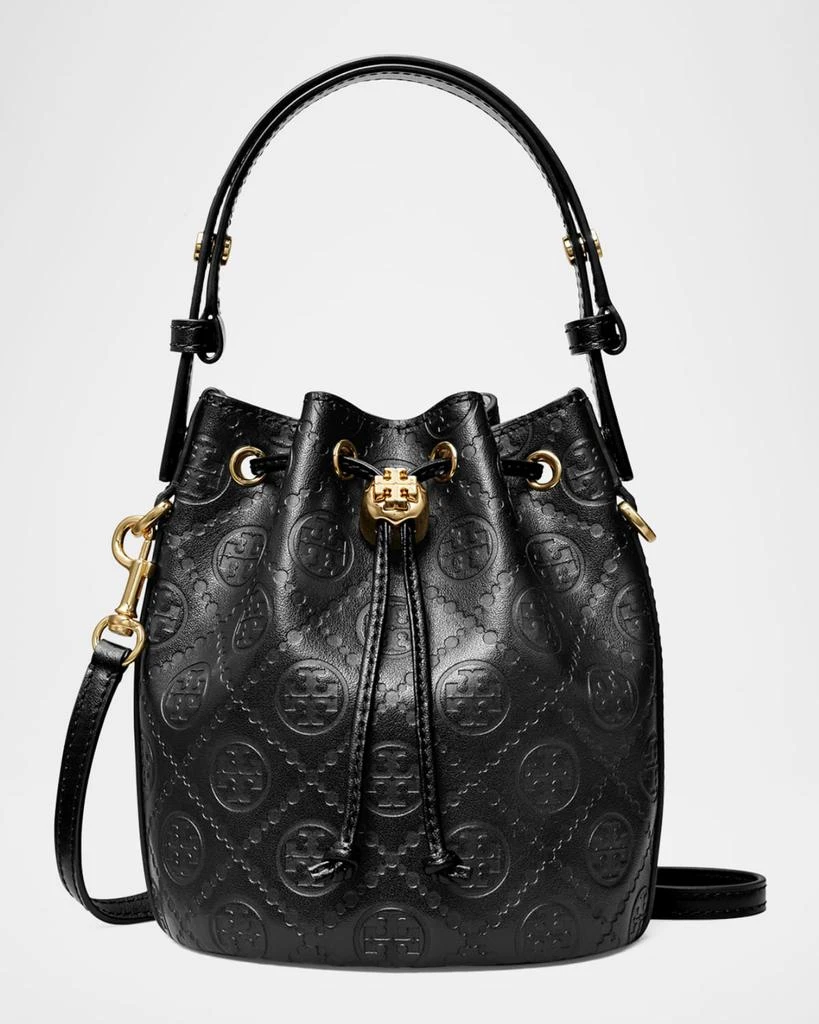 Tory Burch T Monogram Leather Mini Bucket Bag 1