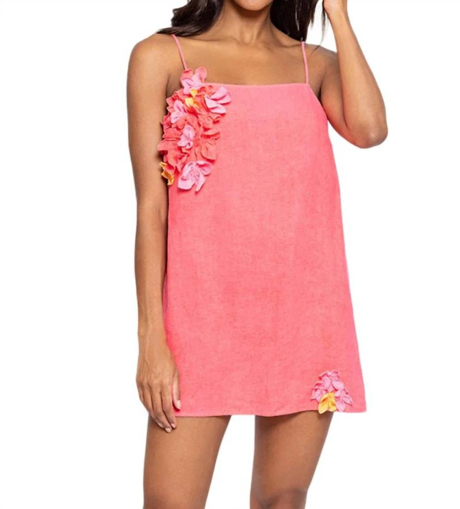 SUNDRESS Monica Neon In Pink With Flowers 1