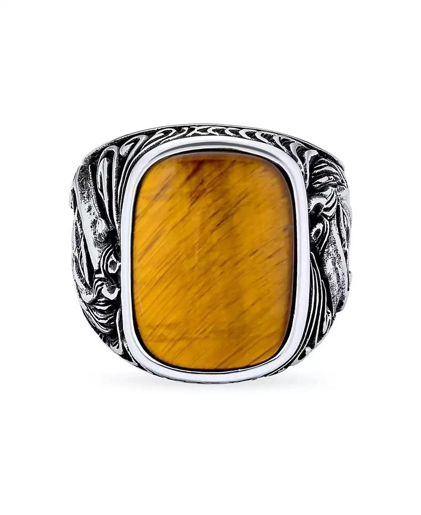 Bling Jewelry Natural Black Onyx Brown Tiger Eye Equestrian Stallion Horse Ring Sterling Silver 4