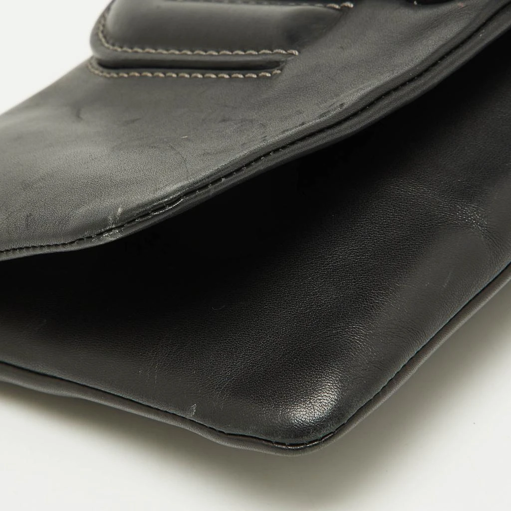 Tod's Tod's Black Leather Lucy Flap Clutch 15