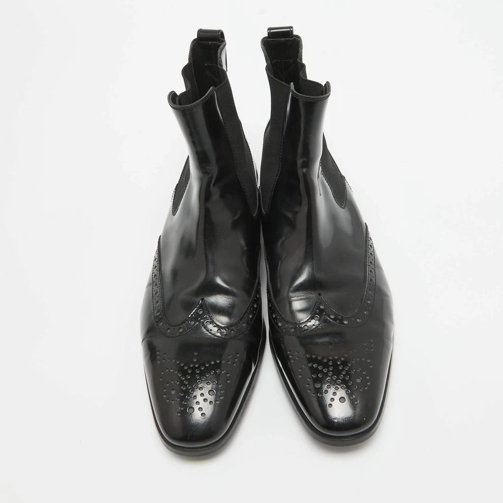 Tod's Tod's Black Patent Leather Brogue Chelsea Boots Size 40 3