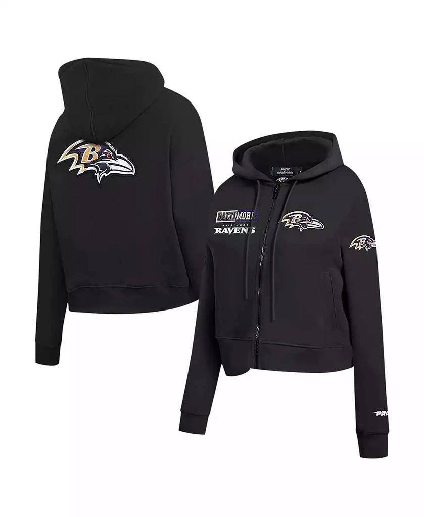 Pro Standard Women's Black Baltimore Ravens Split Logo Full-Zip Hoodie 1