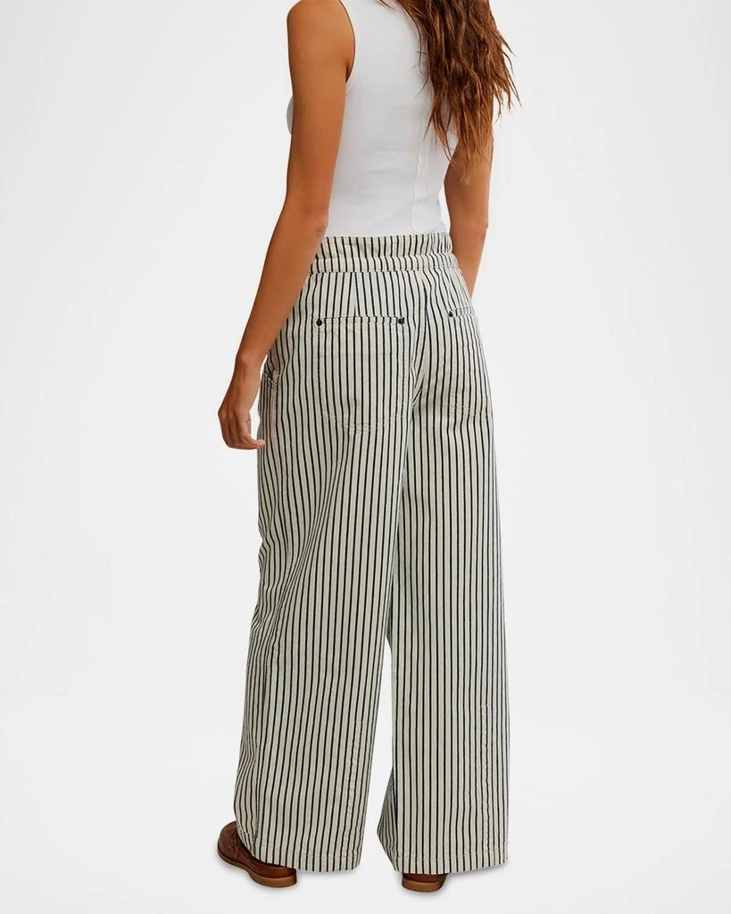 Free People Dakota Striped Cinched Pull-On Jeans 3