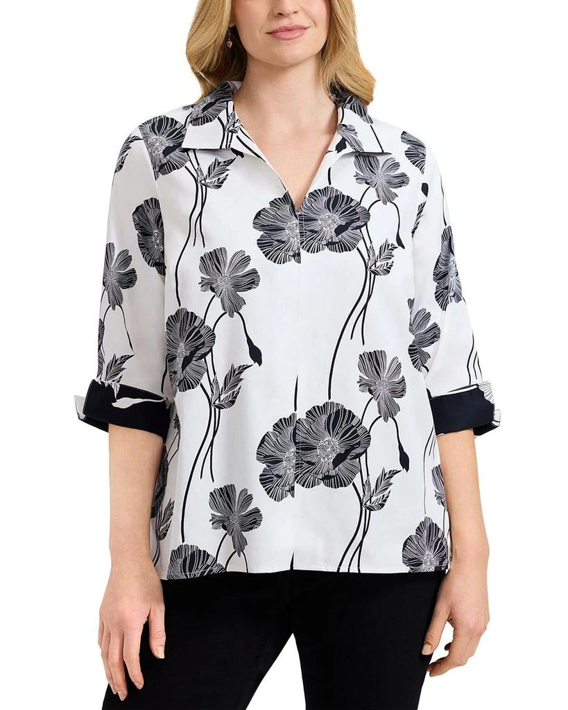 Foxcroft Plus Agnes Popover Top 1