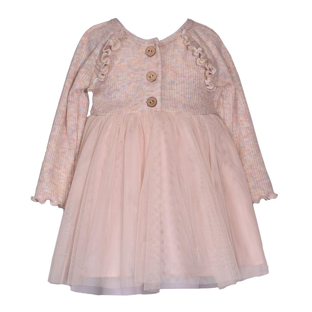 Bonnie Baby Baby Girls Long Sleeve Tulle Skirt Dress