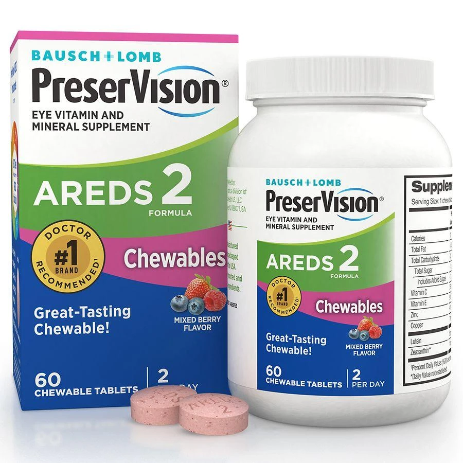 PreserVision AREDS 2 Formula Eye Vitamin and Mineral Supplement, Chewable Tablets Mixed Berry 1