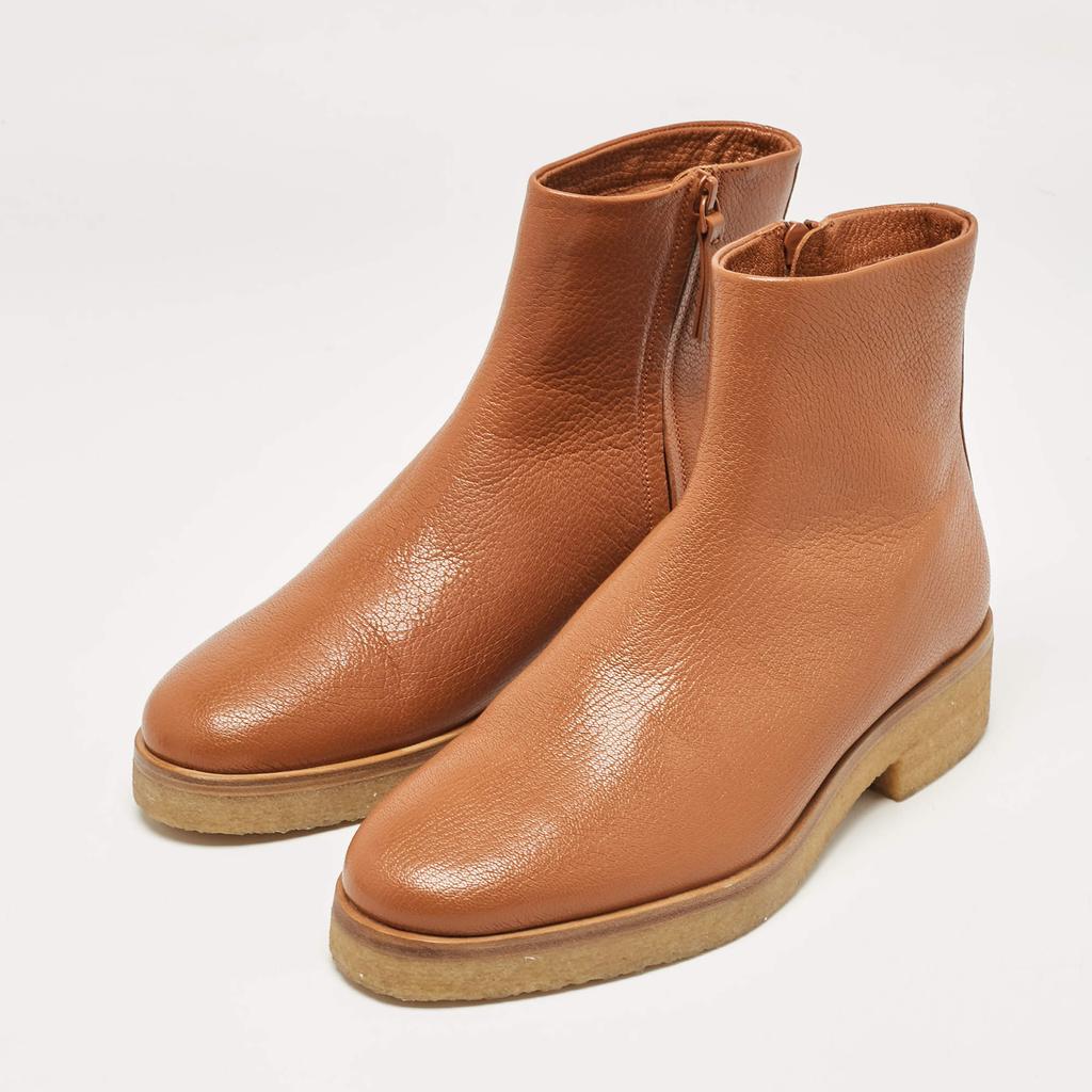The Row The Row Brown Leather Boris Ankle Length Boots Size 40