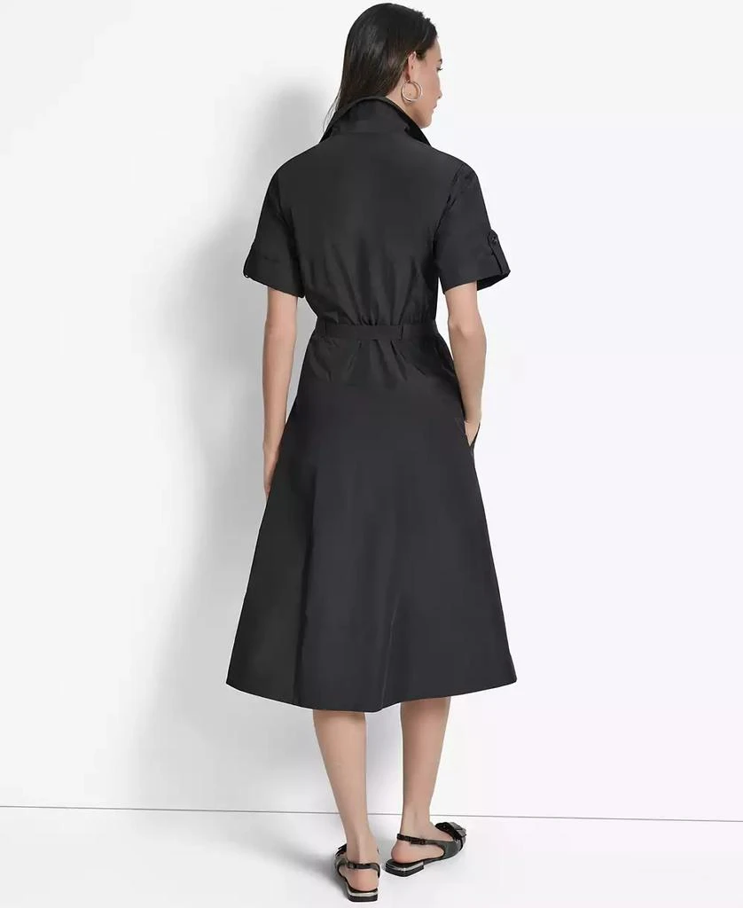 DKNY Women's Zip-Front Belted Commuter Dress 2