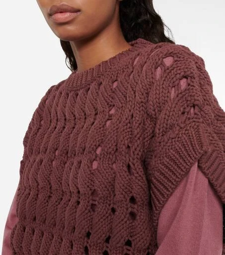 Brunello Cucinelli Open-work cotton-blend top 4