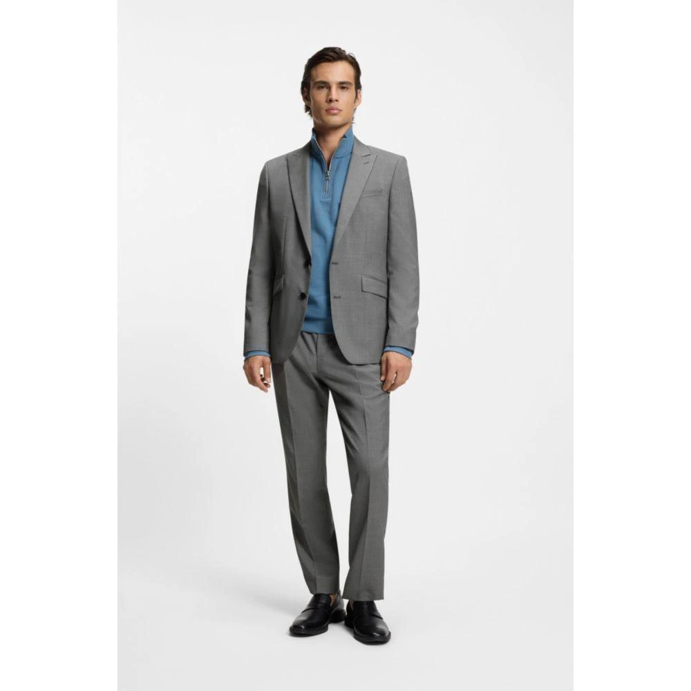 Hugo Boss Extra-slim-fit trousers in virgin-wool dobby 2