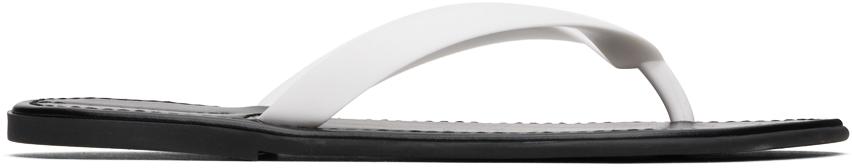 The Row White Beach Flip Flops