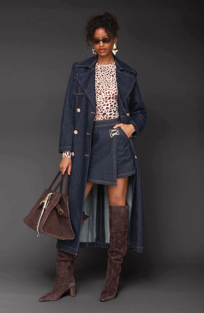 Avec Les Filles Belted Utility Denim Trench Coat 6