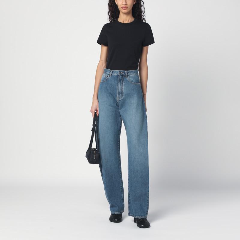 Tシャツ・カットソー ALAIA Women Tops AA9H0431J0105 BLACK Alaïa Black cotton t-shirt with logo - T-Shirts - Save Extra