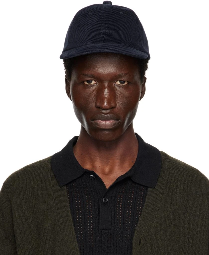 BEAMS PLUS Navy 6 Panel Regimental Strap Corduroy Cap 1