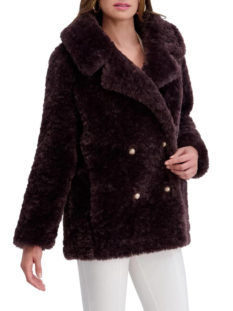 Kensie Double Breasted Faux-Fur Peacoat 3