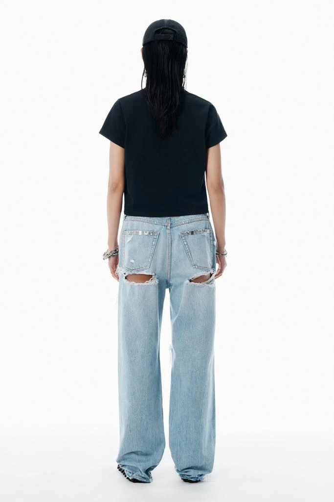 Alexander Wang Black Crystal Hotfix & Cotton Logo Tee 4