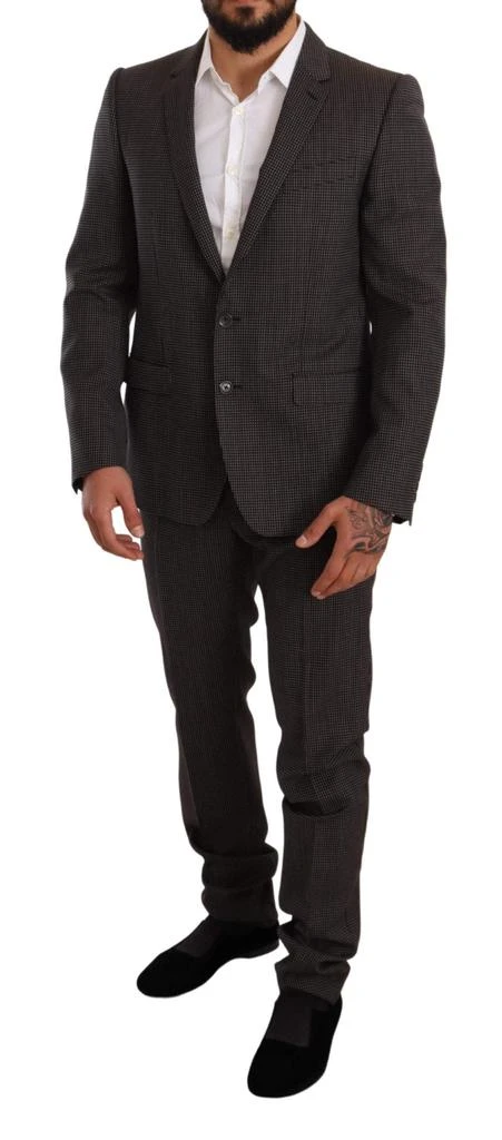 Dolce & Gabbana Dolce & Gabbana Black Fantasy Pattern Wool MARTINI Suit 6