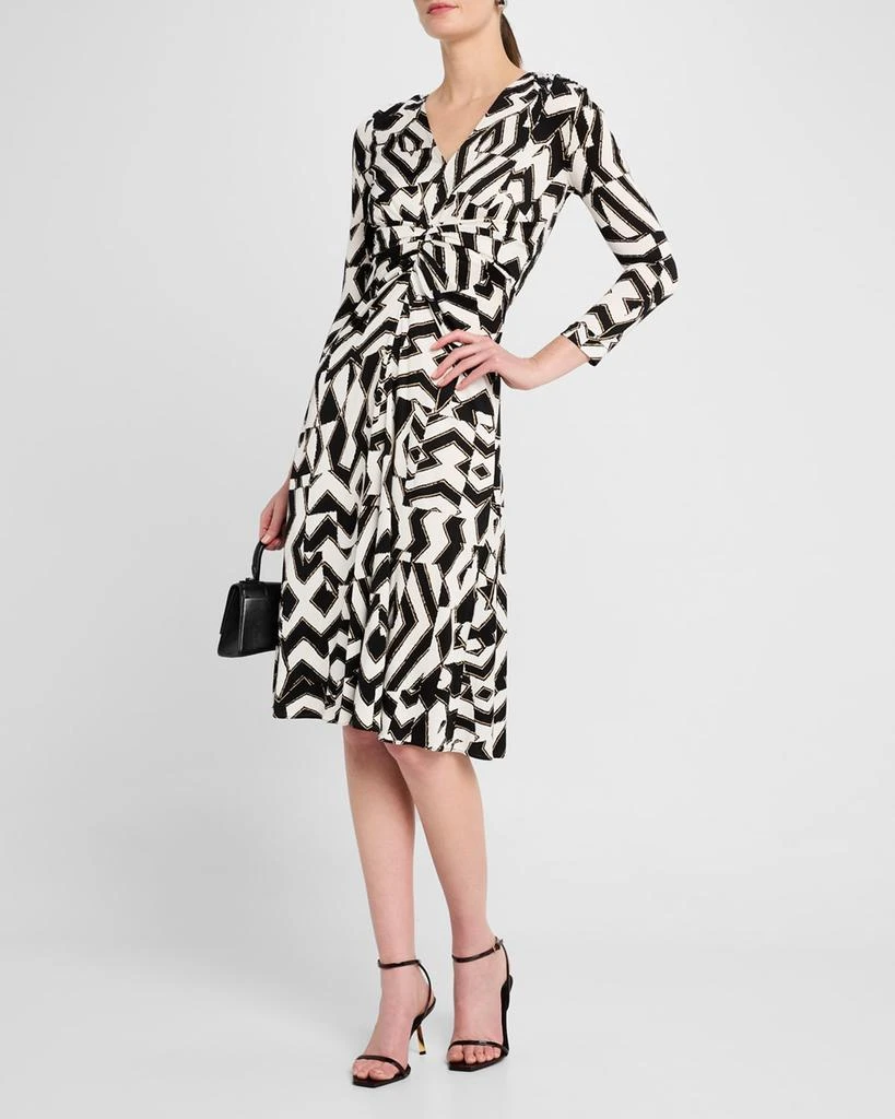 Diane von Furstenberg Jerome Pleated Geometric-Print Dress 2