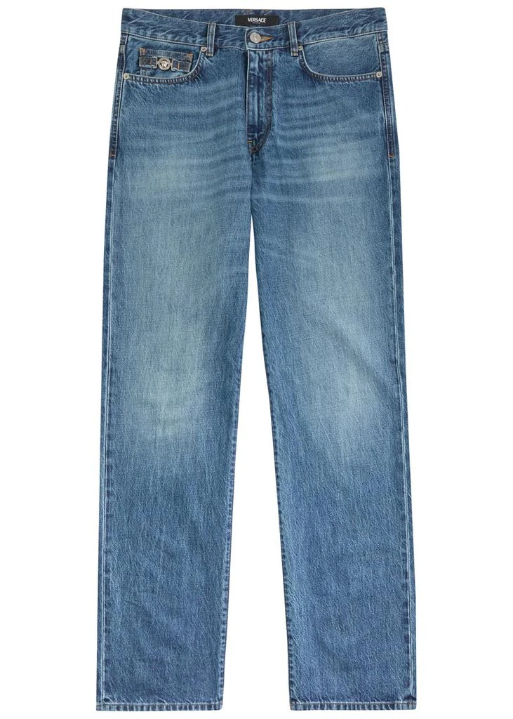 Slim-leg denim jeans