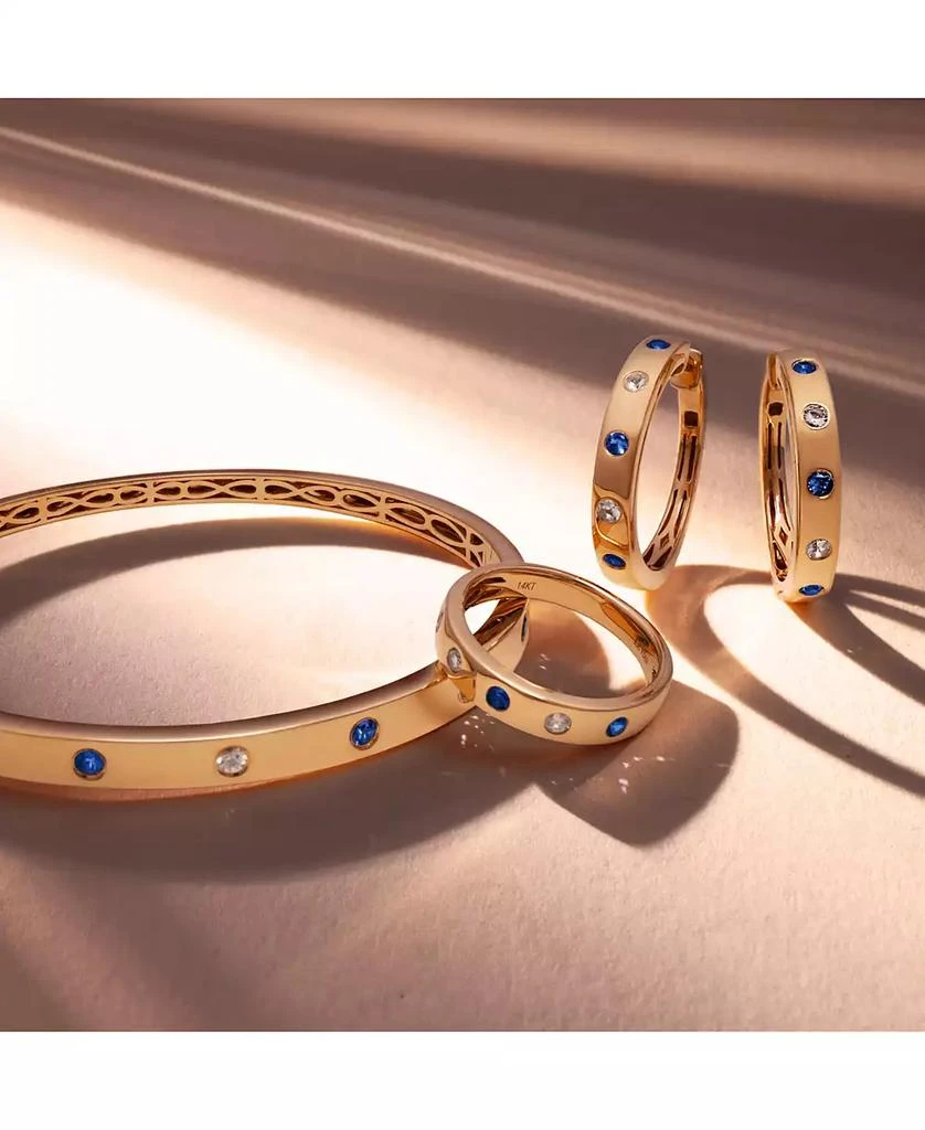 Le Vian Anywear Everywear® Blueberry Sapphire (1/4 ct. t.w.) & White Sapphire (1/4 ct. t.w.) or Pink Sapphire (1/4 ct. t.w.) & White Sapphire (1/4 ct. t.w.) Bangle Bracelet in 14k Yellow Gold (also in rose gold and white gold) 4