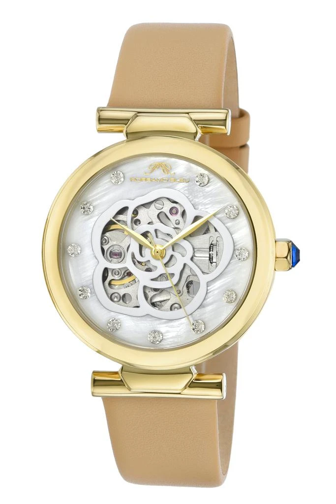 Porsamo Bleu Gold Tone Watch with Mother-of-Pearl Dial and Crystal Bezel Porsamo Bleu South Sea Crystal Quartz Ladies Watch 104FSSC  main image 3