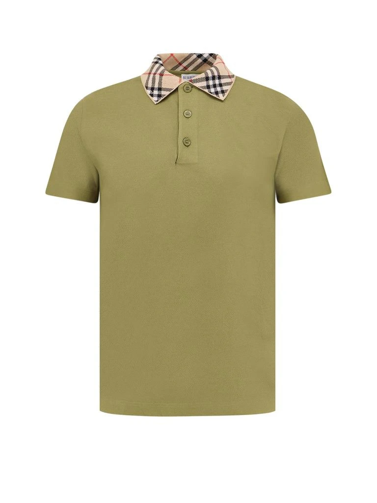 Burberry Burberry Checked Collar Short Sleeved Polo Shirt 1