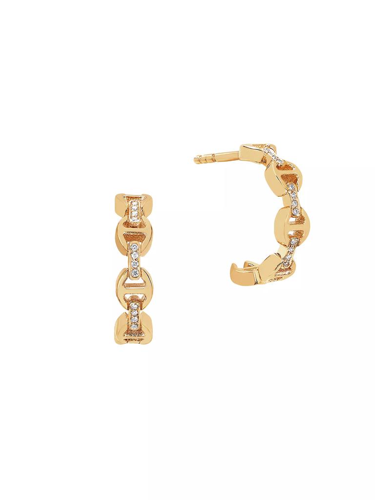 Hoorsenbuhs Micro Crescent 18K Yellow Gold & Diamond Hoop Earrings