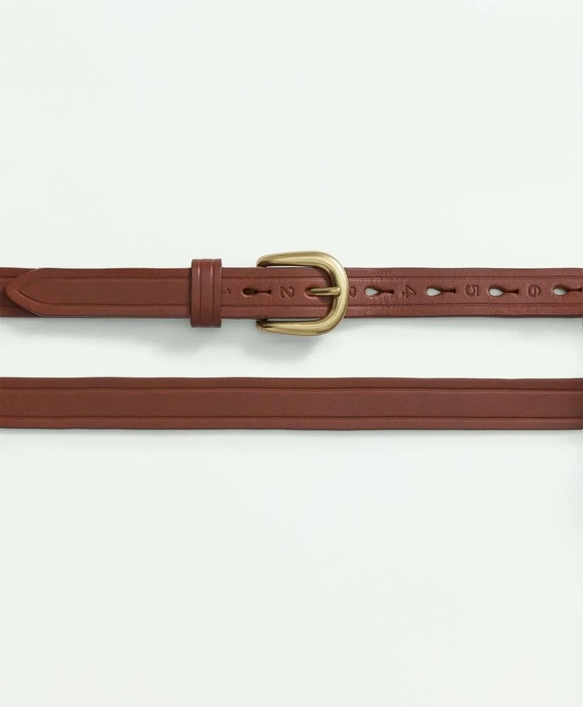 Brooks Brothers Genuine Leather Belt with Brass Toned Buckle 2