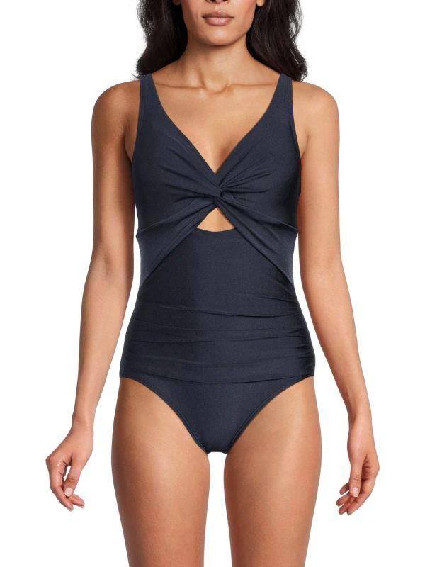 DKNY Twist Cutout One Piece Swimsuit 1