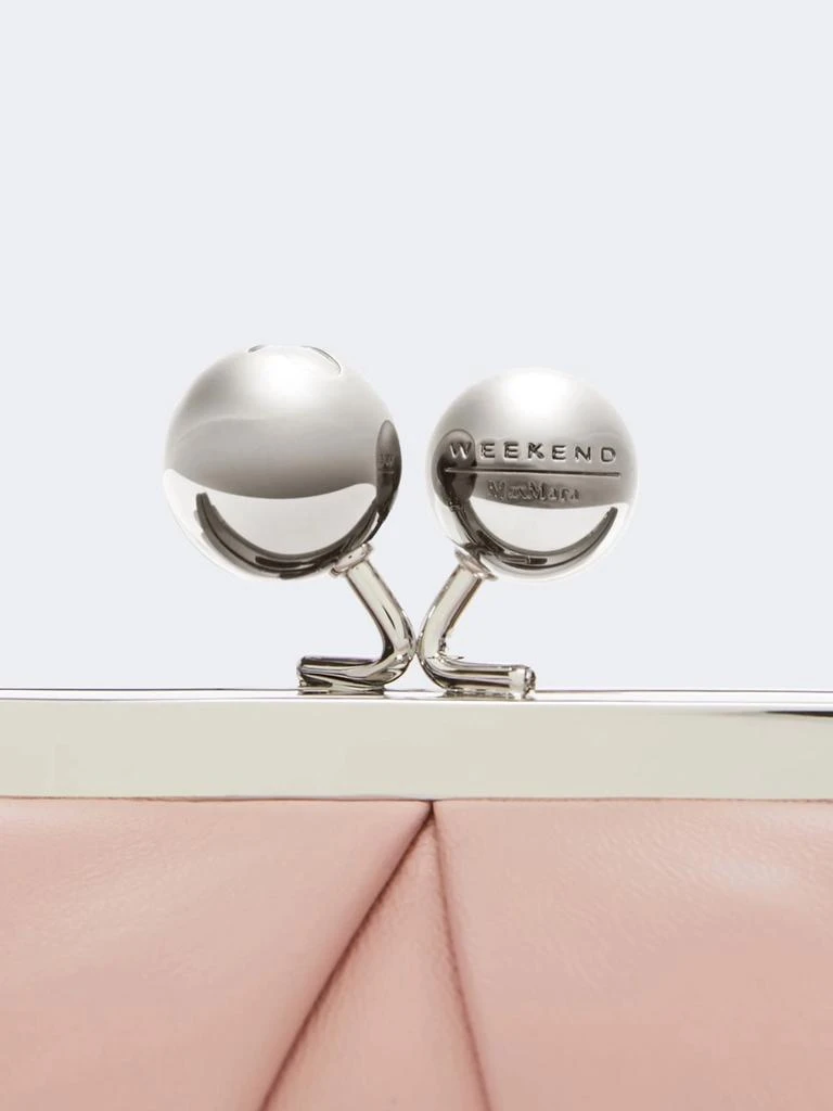 Max Mara Prati Soft Pleated Clutch Bag In Pale Pink Lambskin 4