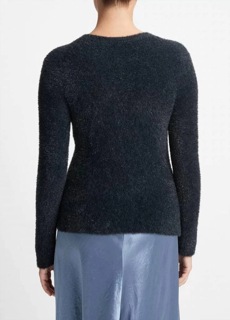 Vince Lurex Eyelash Pullover Sweater In Obsidian Black 2