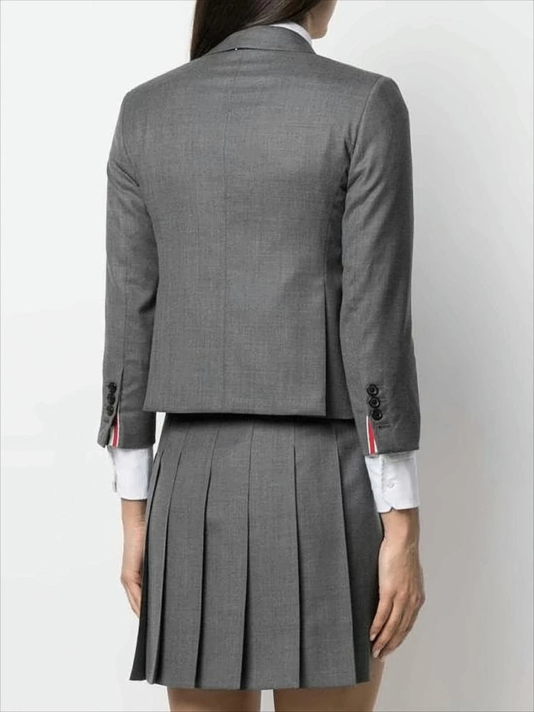 Thom Browne Tailored Grey Wool Blazer with Notched Lapel 4