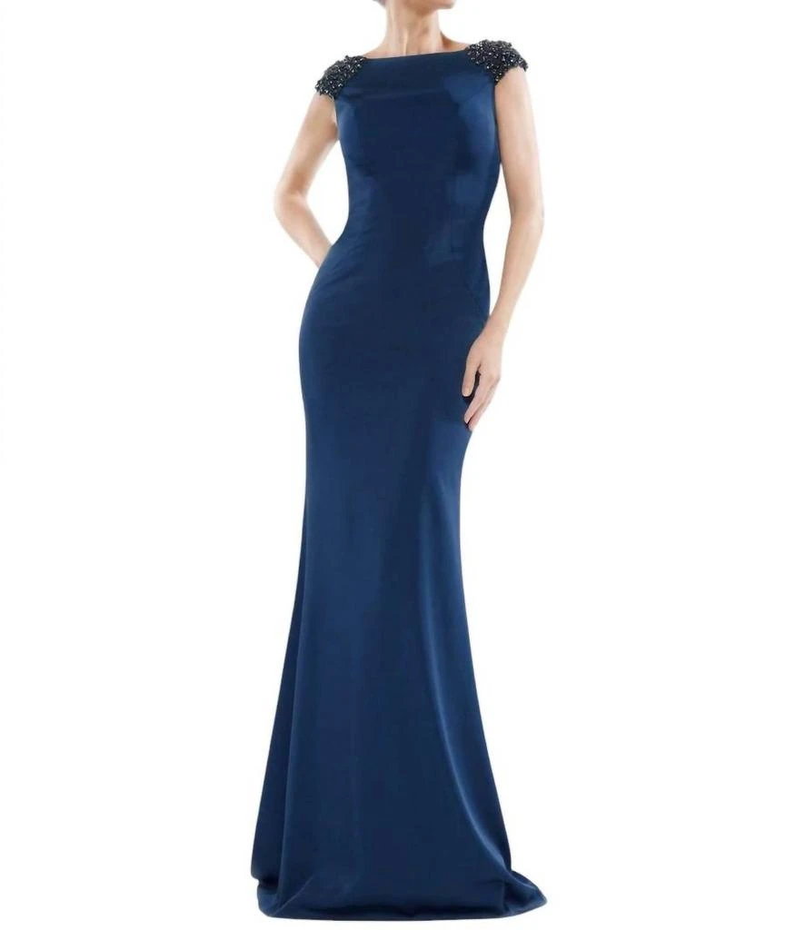 Shop Beaded Cowl Back Trumpet Gown In Navy on Sale at BeyondStyle  Get 75%  Off Beaded Cowl Back Trumpet Gown In Navy with Limited-Time Flash Deals,  Exclusive Discounts, and Special Offers.