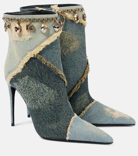 Dolce
Gabbana Embellished denim ankle boots 1