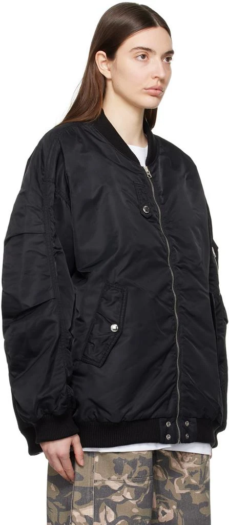 OPEN YY Black Oversized Bomber Jacket 2