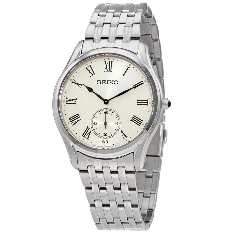 Seiko Quartz Cream Dial Stainless Steel Men's Watch SRK047P1 1