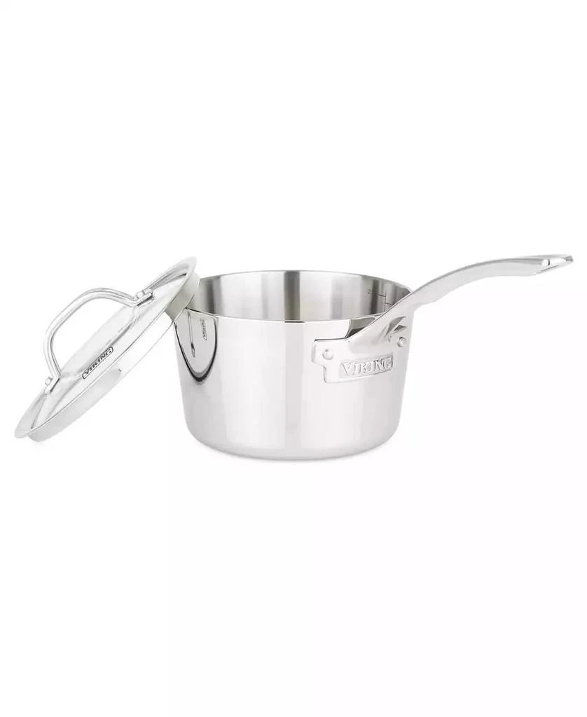 VIKING Contemporary 3-Ply Stainless Steel 2.4-Quart Sauce Pan with Glass Lid 2