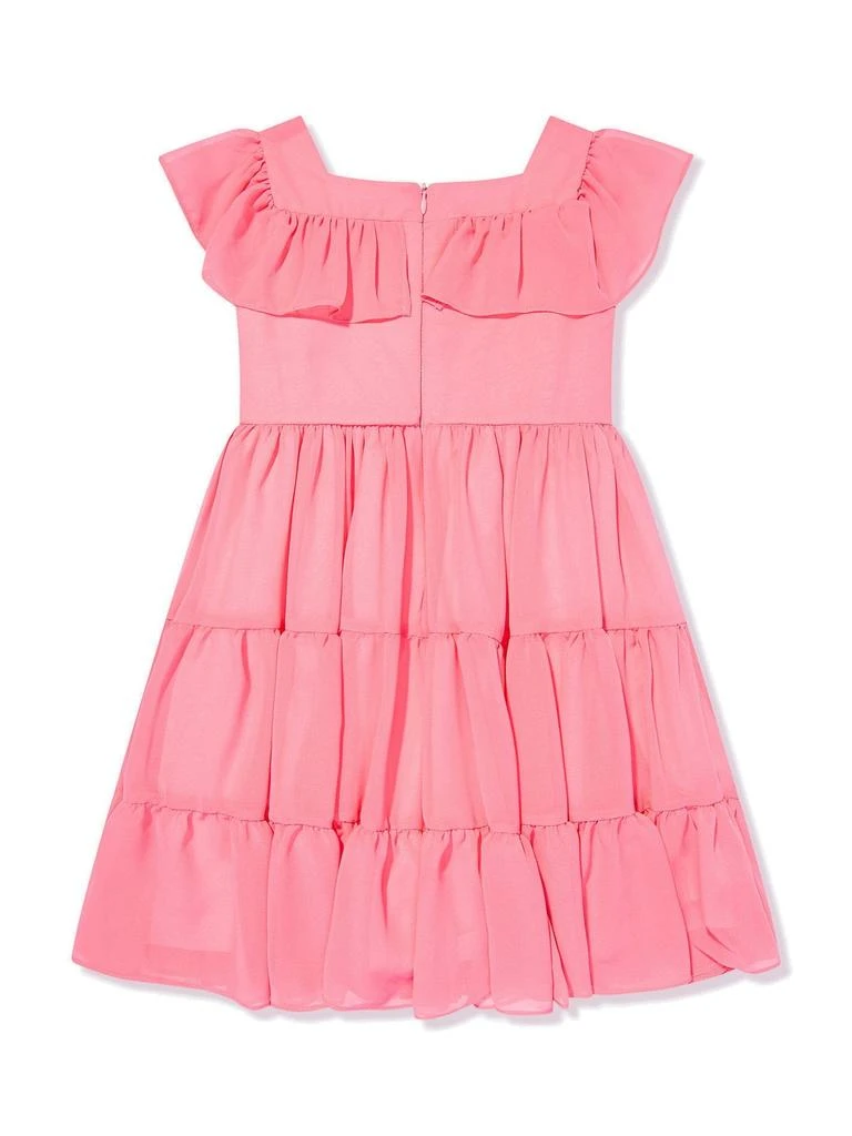 Patachou Patachou Bow-Detailed Square Neck Chiffon Dress 2