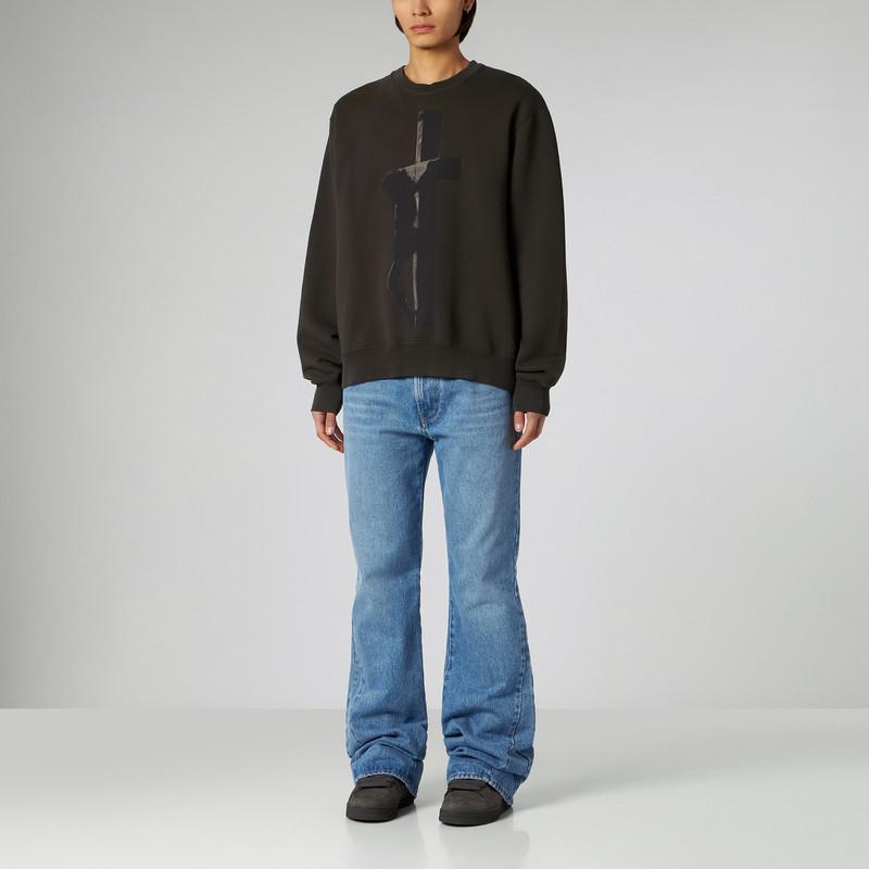 1989 STUDIO クルーネックスウェットシャツ ブラウン FW24/25 1989 STUDIO crew-neck Cross dark brown - Shirts - BeyondStyle