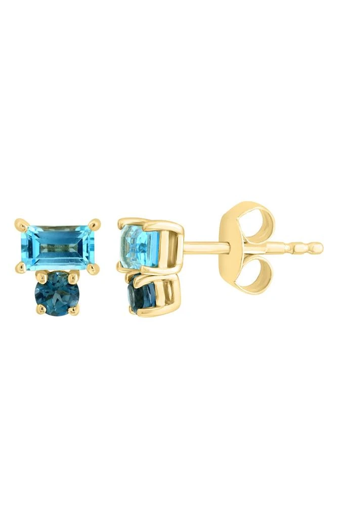 Effy 14K Gold Londo Blue Topaz 
Emerald Stud Earrings 2