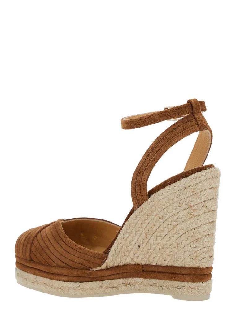 CASTAÑER 'Colina' Brown Wedges With Ankle Strap Closure And V Neck In Leather Woman 3
